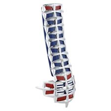 LAMBRETTA LI SERIES 1 AND 2 LONG CHROME RED AND BLUE HORN CAST GRILL EMBELLISHER