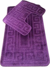 2 Piece Bath Mat Set Non Slip Toilet Pedestal Rug Shower Bathroom