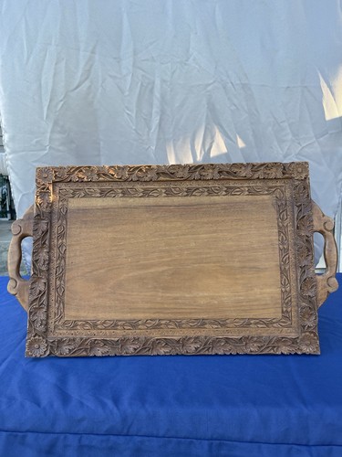 Vintage kashmiri carved walnut - kashmiri,