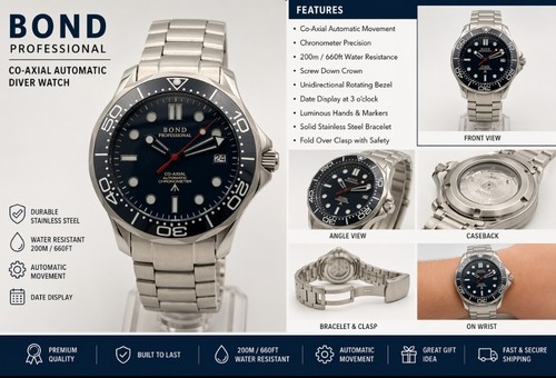 Automatic bond blue divers - bond,