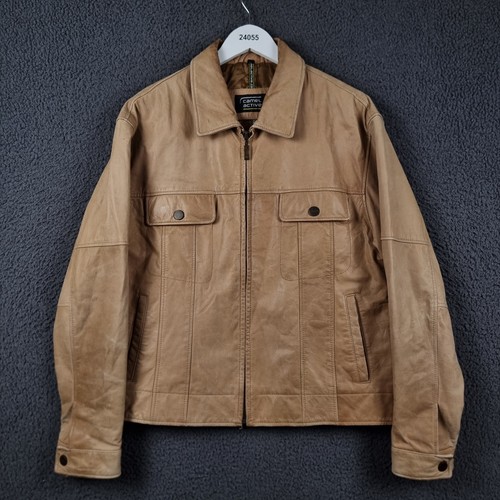 Camel active leather jacket - camel,