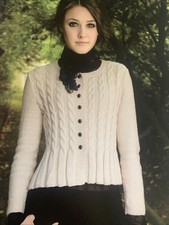 Rowan Calmer 1143 Knitting Pattern Cable Cardigan By Kim Hargreaves