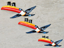 Set of 3 GUINNESS Flying Toucan Ceramic Wall Plaques - Enesco Ltd Boxed & Unused