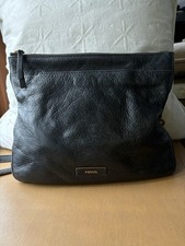 Fossil Soft  Black Leather Cross Body Bag