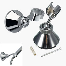 Chromed Support Sprayer Base Wall-Mount Bracket Bathroom Shower Head Holder