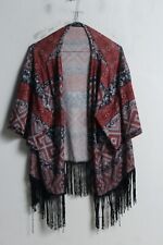 Primark Womens y2k Aztec Tassle Fringe Kimono - Size 10 (i45)