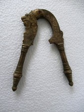 Antique Betel Nut Cutter Brass Sarota Sudi Lion Face Engraving Work Carved F13