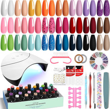Gel Nail Polish Set with Lamp Starter Kit 24 Colours Gel Nail Kit with U V Light
