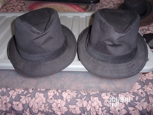 Black cotton trilby hat one - trilby,