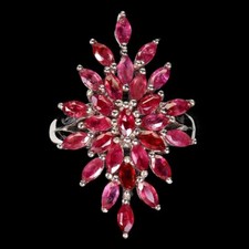 Silver Ring Ruby Genuine