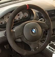 BMW 3 Series E46 M Sport Suede Red Stripe Steering Wheel Cover