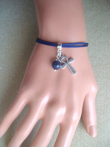 Dark blue lapis bead and - dark,