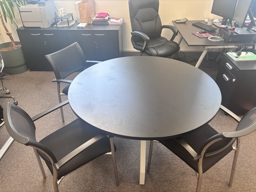 Round grey office - round,