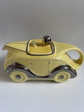 James Sadler & Sons Art Deco Yellow Racing Car Teapot - Made In England