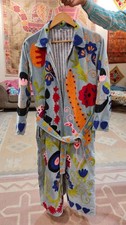 Unisex Long Overcoat, Suzani