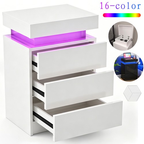 High gloss bedside - high,