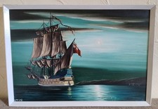 Vintage Oil Seascape Painting