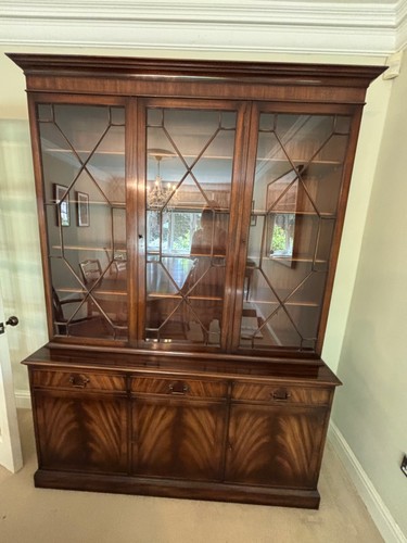 Dark wood display cabinet