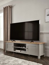 NEXT - Dove Grey Malvern Oak Effect Up to 80 inch Slim TV Unit