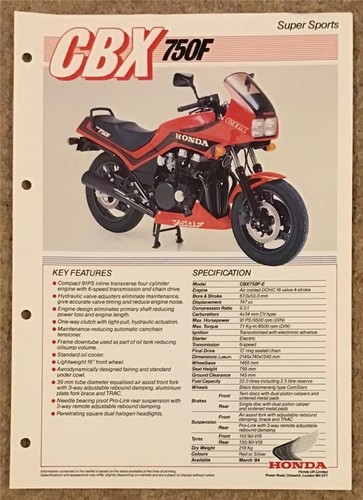Honda cbx750f super sports - honda,