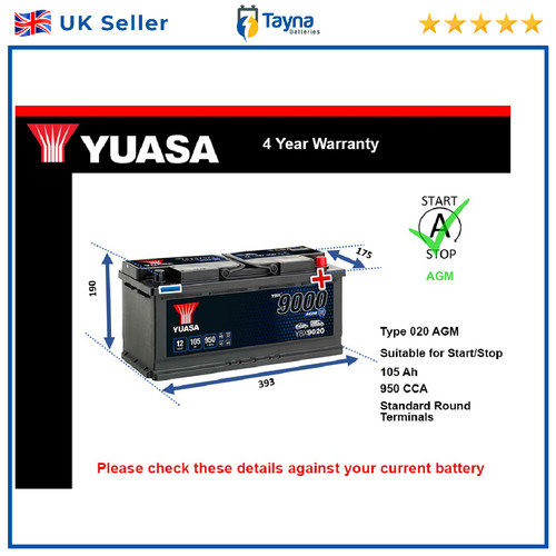 Agm battery fits range rover - battery,