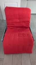 Single Metal Futon sofa bed with Red Mattress Excellent Condition