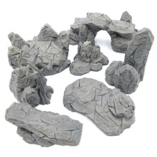 Fantasy Rocks Set with Tree Terrain D&D 3D Printed Scatter Scenery Tabletop LOTR