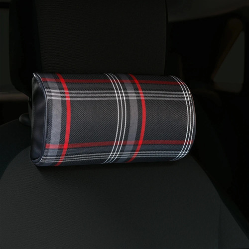 Plaid fabric pillow - plaid, seat