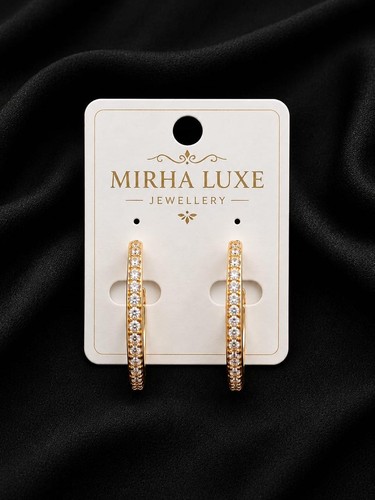 Crystal hoop earrings - crystal,