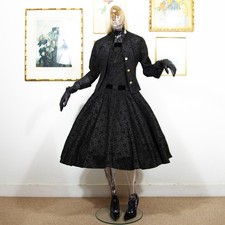 Vintage 1950s Black Jacquard