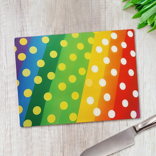 Rainbow polka dot glass - dot,