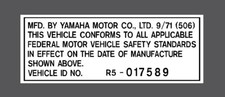 YAMAHA YR-5C  HEADTUBE DECAL