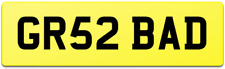 GR'S BAD ! QUALITY RARE TOYOTA CAR REG NUMBER PLATE GR52 BAD / GR YARIS SUPRA