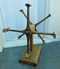 Antique French Primitive Artisan Wooden Double Wool Skein Winder