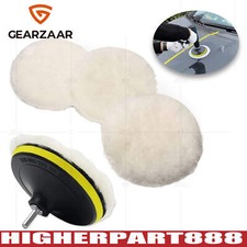 6 inch Car Buffing Polishing Pad Wool Wheel Mop Kit For Polisher Drill Adapter