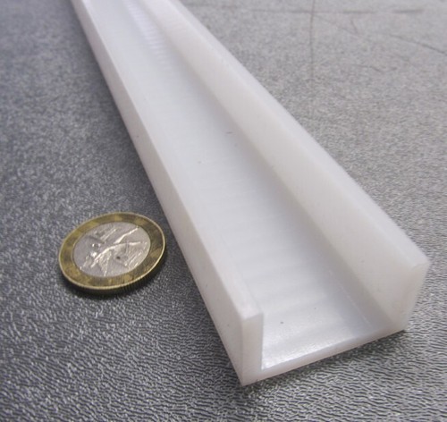 Uhmw white channel - 1/8", wall