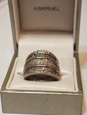 925 Silver CZ Clear Stones (QVC) Dress Ring Size L