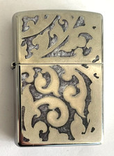 ?ZIPPO LIGHTER - 2015 FILIGREE FLORAL SCROLL DESIGN High Polish Chrome?