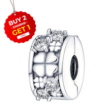 Clover Clip Stopper S925 Sterling Silver Charm for Women
