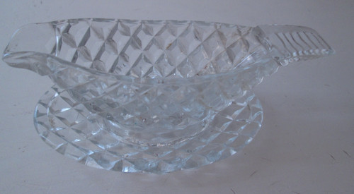 Diamond patterned cut glass - cut,