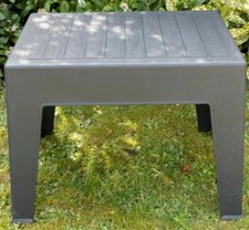 Garden Coffee Table Sun Lounger Plastic Side Tables White Grey Outdoor Indoor