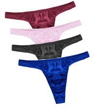 UK Mens Shiny Satin Trunk Thong G-Strings Underpants Underwear Sexy Bikini Sexy