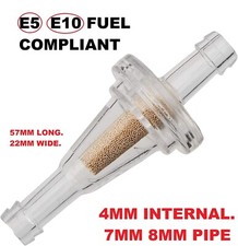 8mm Motorcycle Motorbike Bike Quad Clear Fuel Inline Filter Plastic Universal