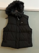 JACK WILLS HOODED GILET BLACK UK14 RRP £99 NEW #B4