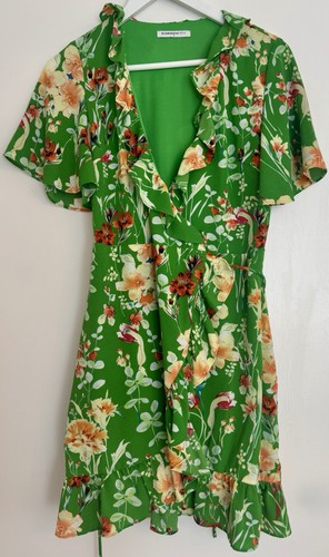 Green flower dress - green, yellow
