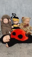 Anne Geddes Doll Bundle x 4 Hedgehog, Ladybird, Teddy Bear and Bumble Bee
