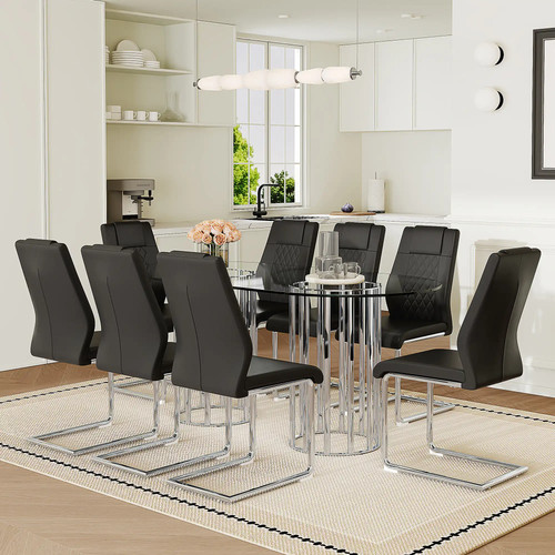 Piece oval tempered glass - 9-piece,