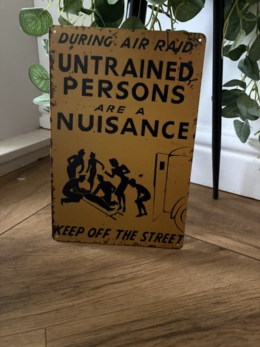 Air raid ww2 steel sign - air,