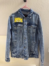 Members Only X Nickelodeon Classic SpongeBob Denim Jean Jacket Size Large