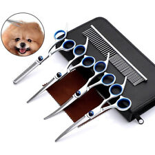Professional Hair Fur Cutting Scissors Pet Dog Grooming Kit Curved Shears Tool